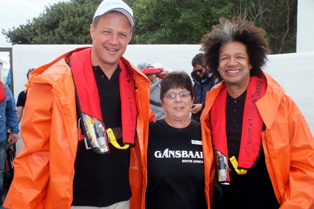 Vlnr is Bob Skinstad, Glenda Kitley en Marc Lottering